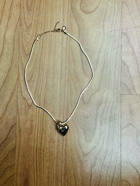 Puffy gold heart pendant necklace J.Crew Factory